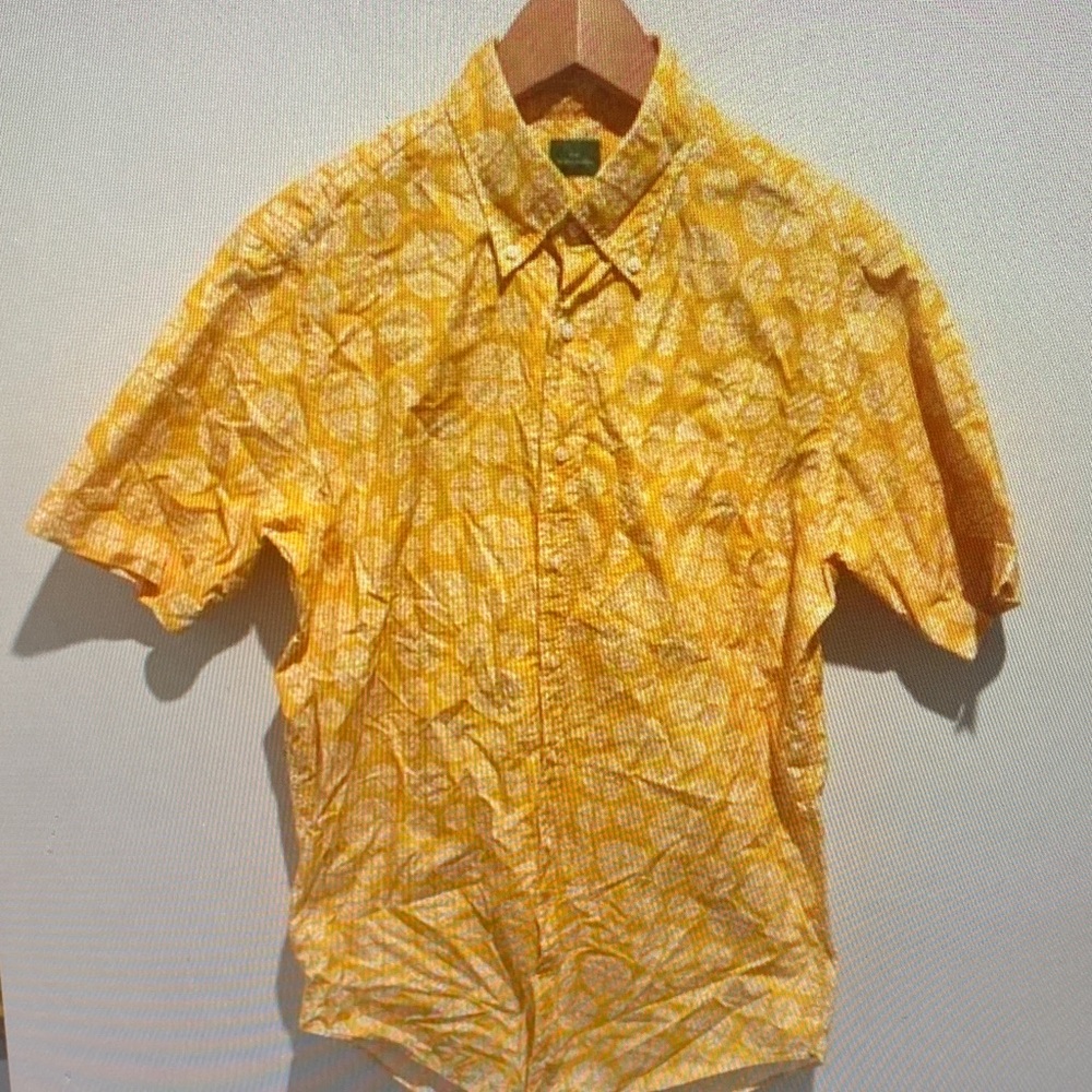 Vibrant Yellow Casual Button Down Shirt